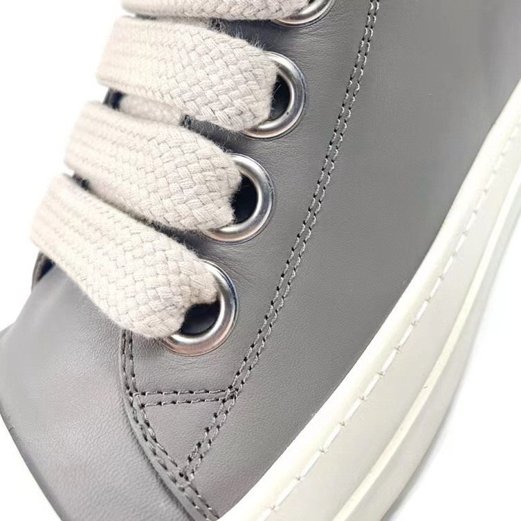 Rick Owens Taupe Calfskin Low Sneakers - 