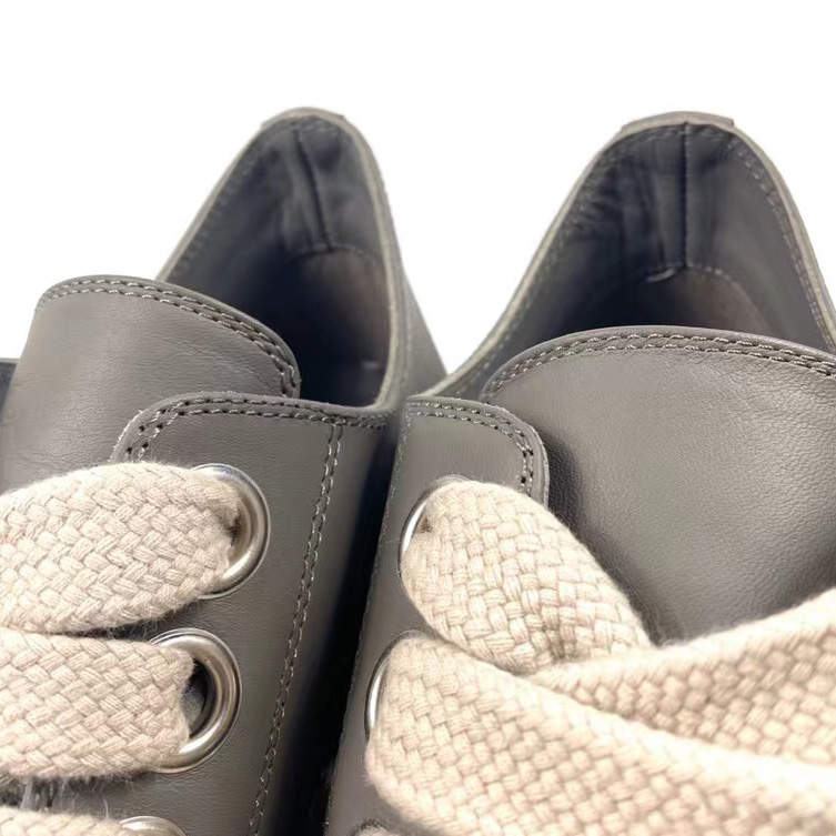 Rick Owens Taupe Calfskin Low Sneakers - 