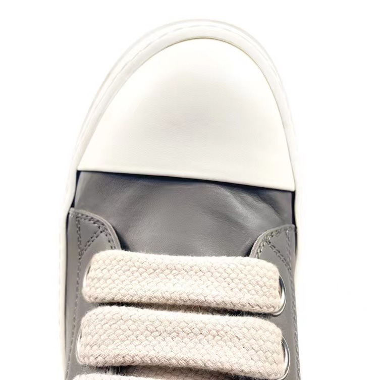 Rick Owens Taupe Calfskin Low Sneakers - 