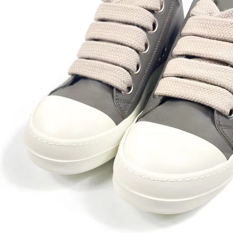 Rick Owens Taupe Calfskin Low Sneakers - 