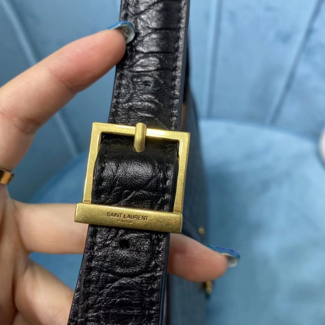 Saint Laurent Black Leather Bag (23-16-6CM) - PerfectKickZ