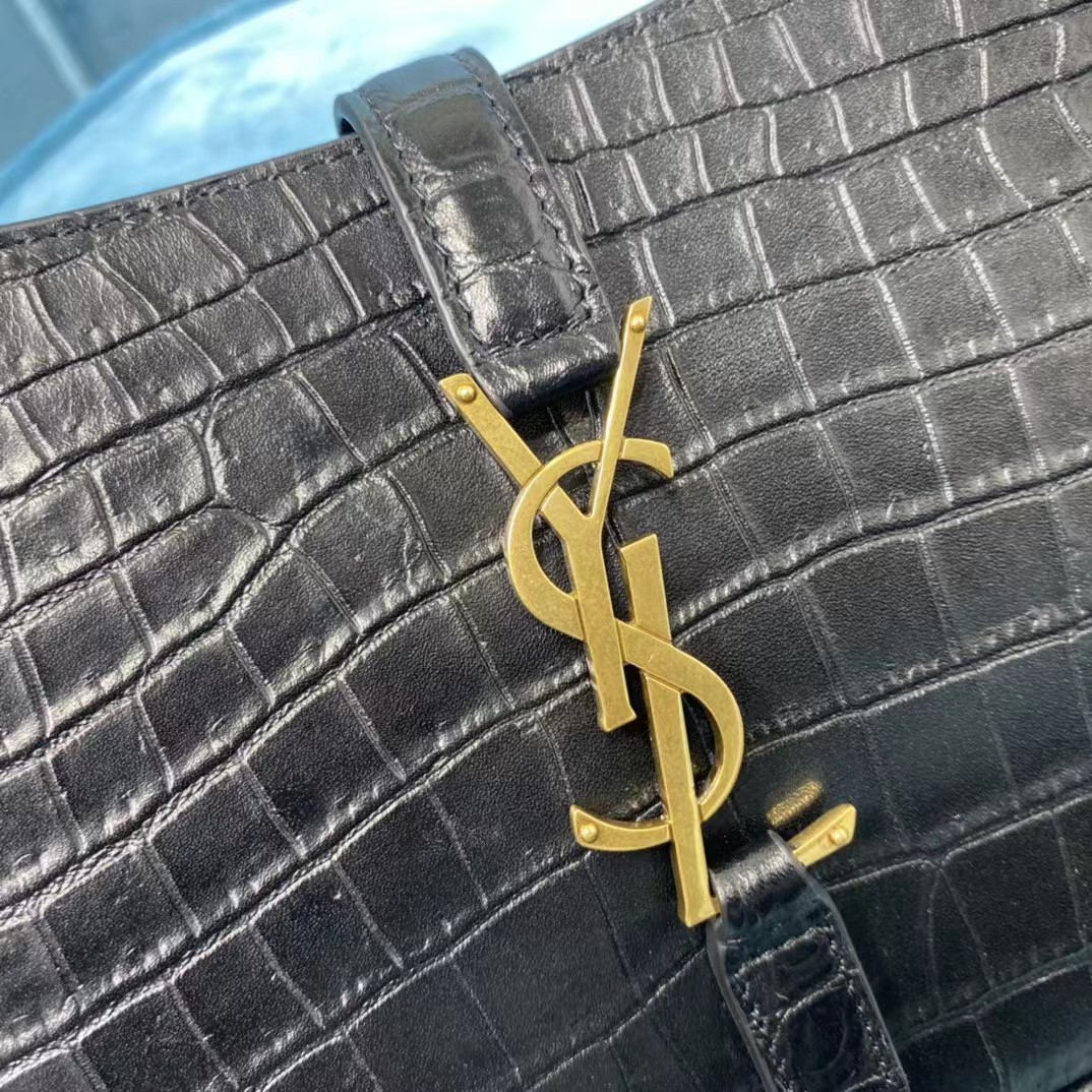 Saint Laurent Black Leather Bag (23-16-6CM) - PerfectKickZ