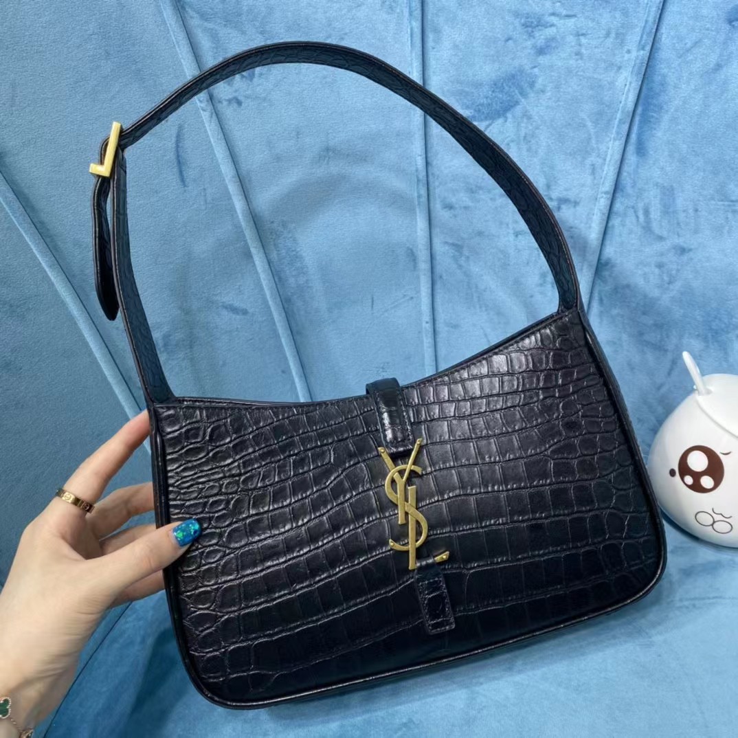 Saint Laurent Black Leather Bag (23-16-6CM) - PerfectKickZ