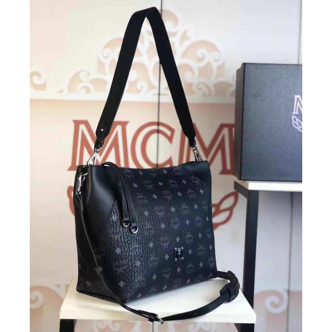 MCM Monogram Print Tote Bag(28-25-14cm) - PerfectKickZ