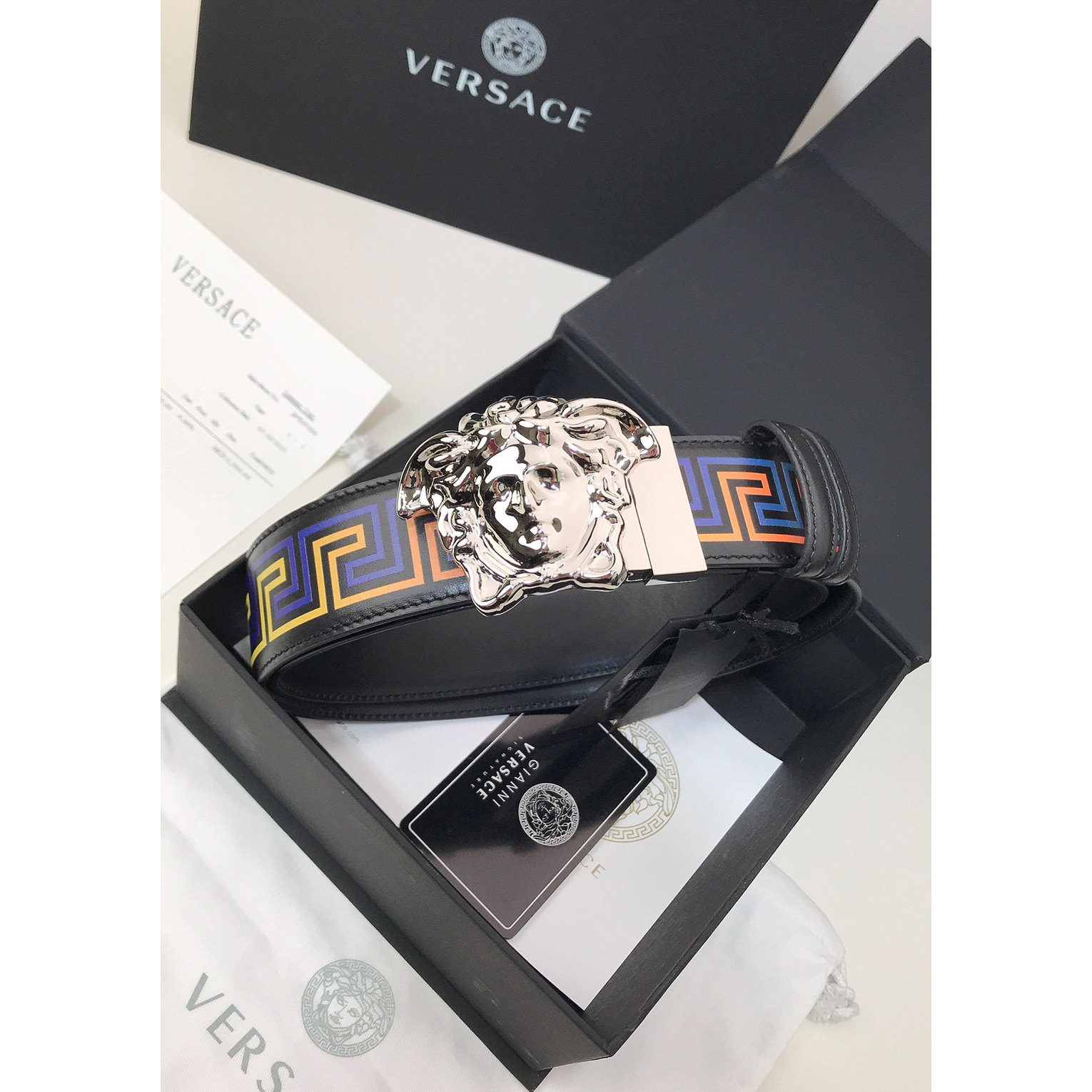 Versace Barocco Print Palazzo 40 MM Belt  - PerfectKickZ