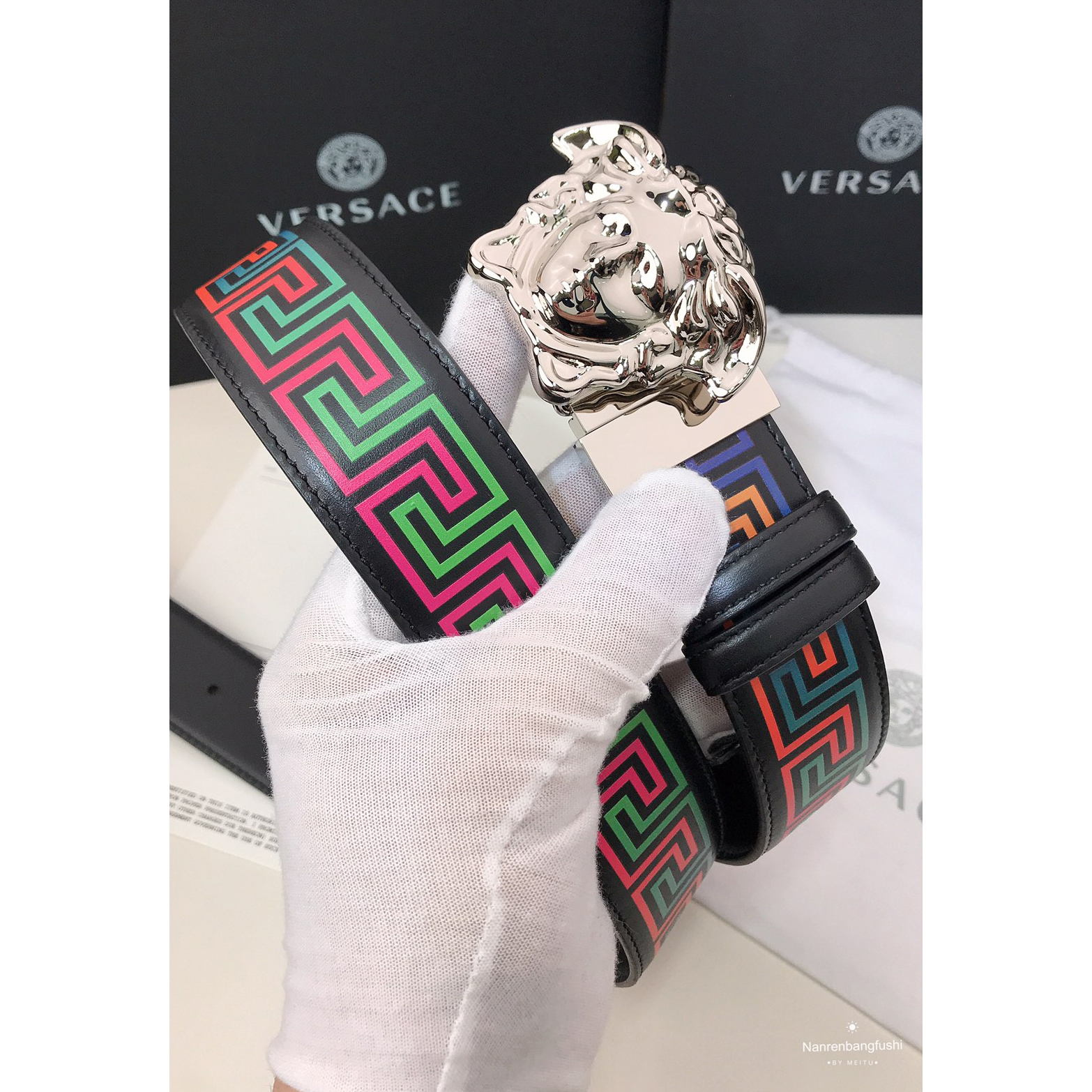 Versace Barocco Print Palazzo 40 MM Belt  - PerfectKickZ