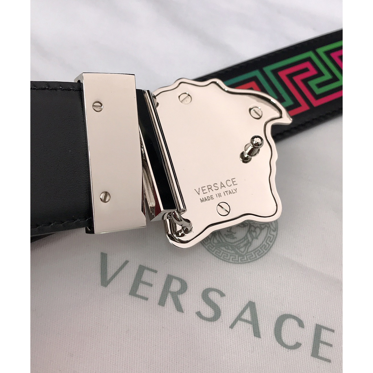 Versace Barocco Print Palazzo 40 MM Belt  - PerfectKickZ