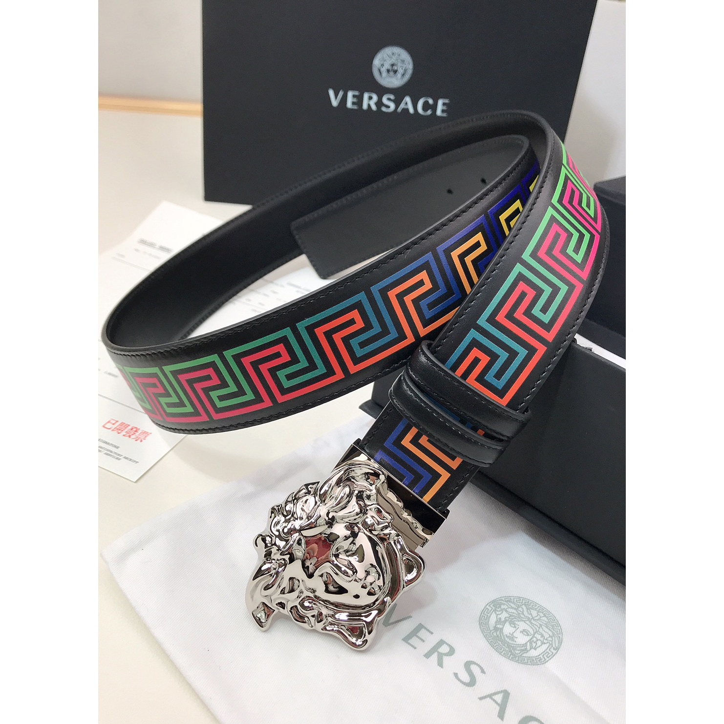 Versace Barocco Print Palazzo 40 MM Belt  - PerfectKickZ