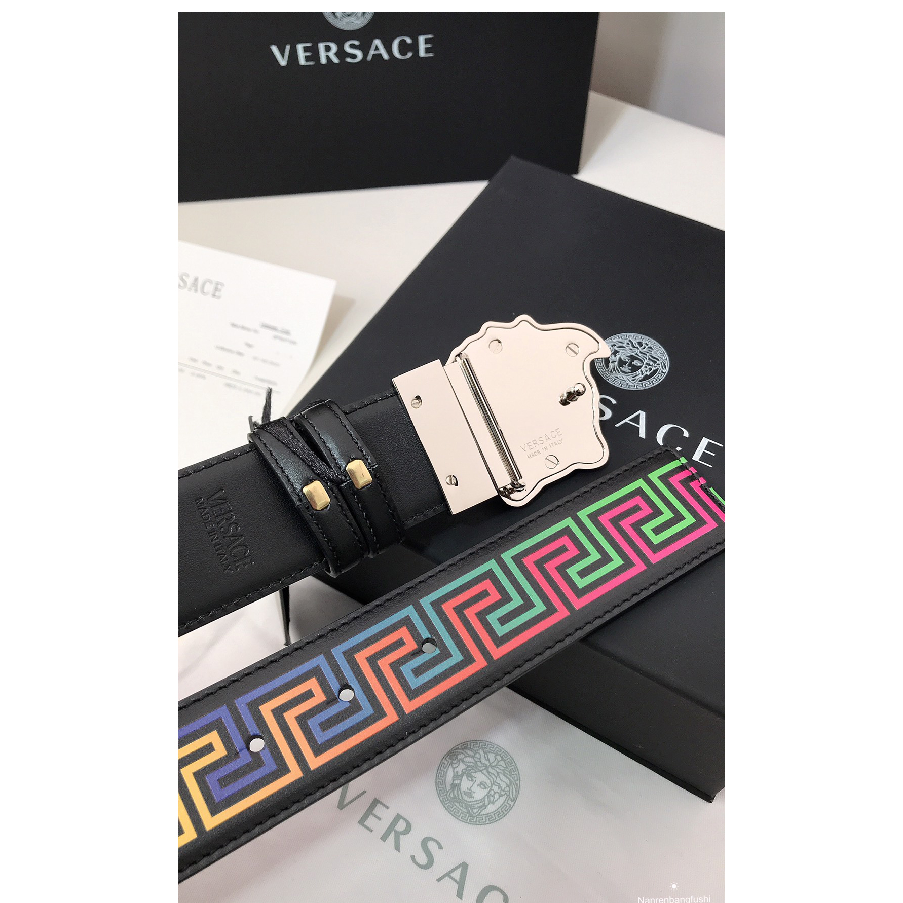 Versace Barocco Print Palazzo 40 MM Belt  - PerfectKickZ