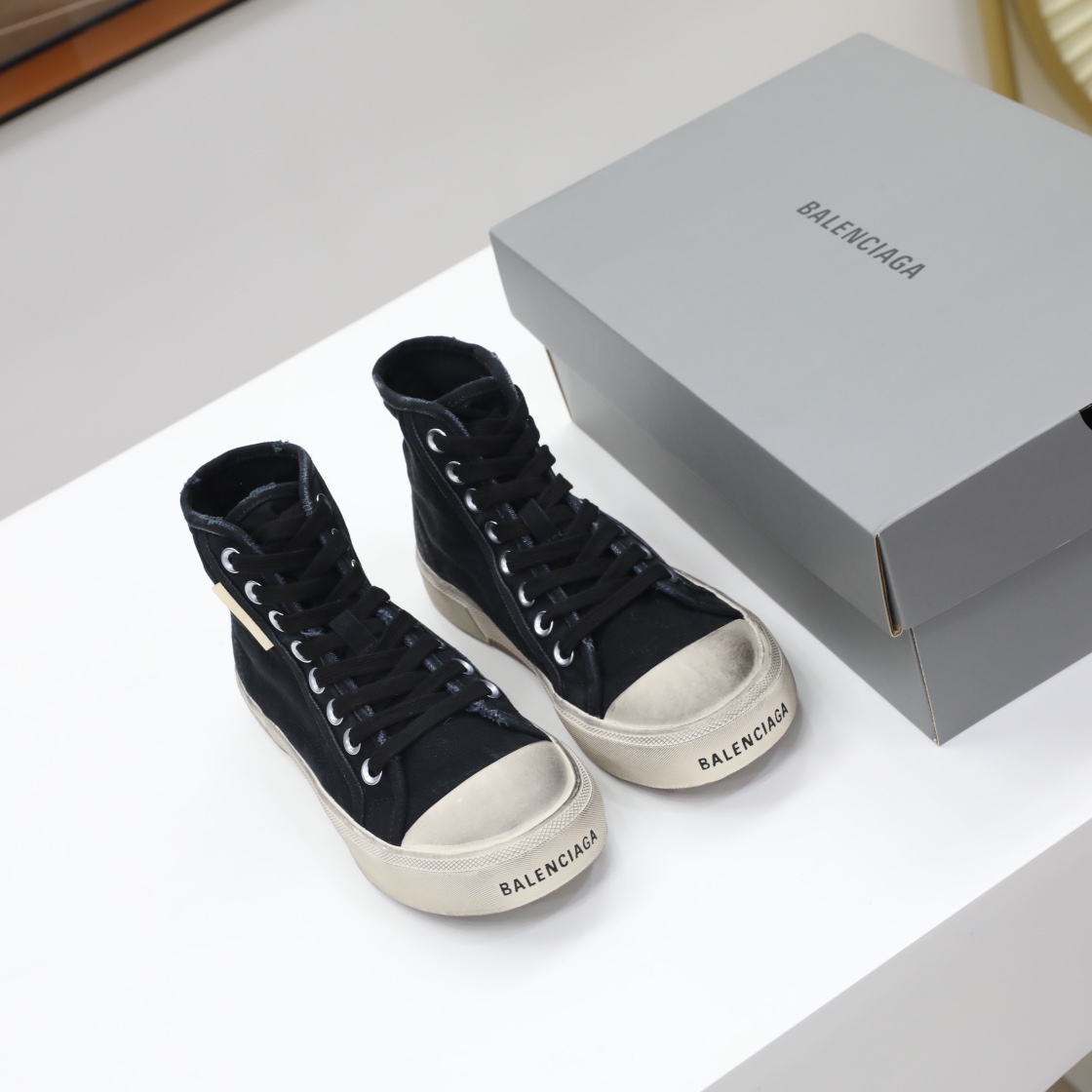Balenciaga Men's  Paris High Top Sneaker In Black - PerfectKickZ