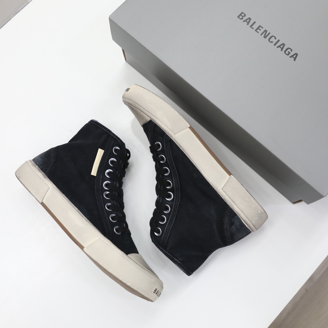 Balenciaga Men's  Paris High Top Sneaker In Black - PerfectKickZ