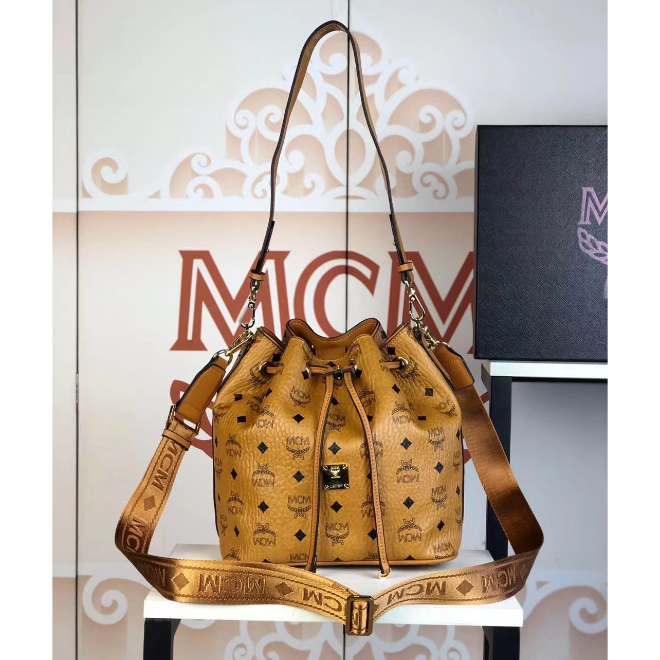 MCM Dessau Drawstring Bag In Visetos(24-25-15CM) - PerfectKickZ
