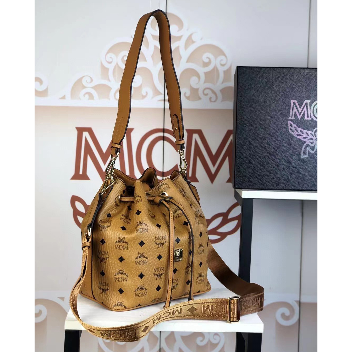 MCM Dessau Drawstring Bag In Visetos(24-25-15CM) - PerfectKickZ
