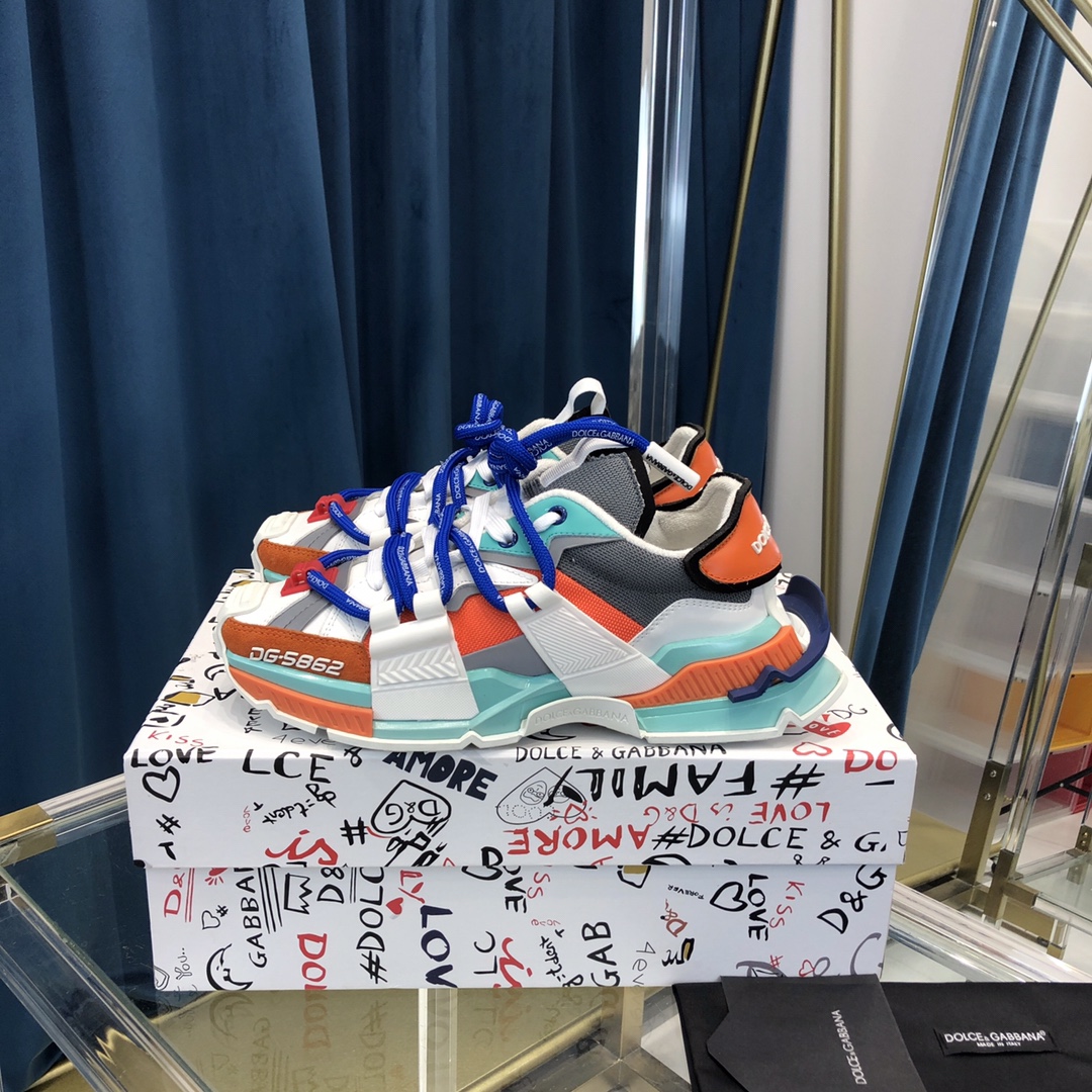 Dolce & Gabbana Mixed-Material Space Sneakers - PerfectKickZ