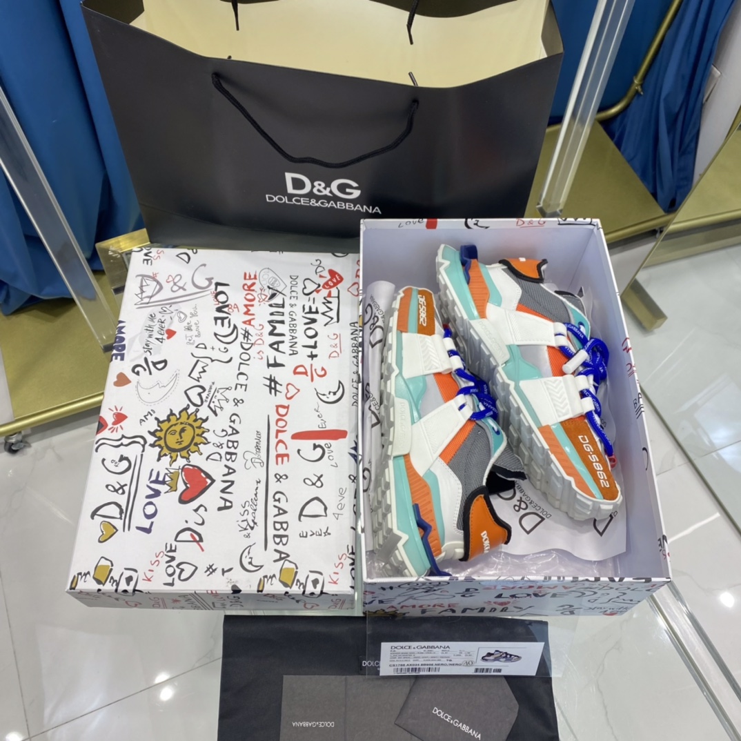 Dolce & Gabbana Mixed-Material Space Sneakers - 