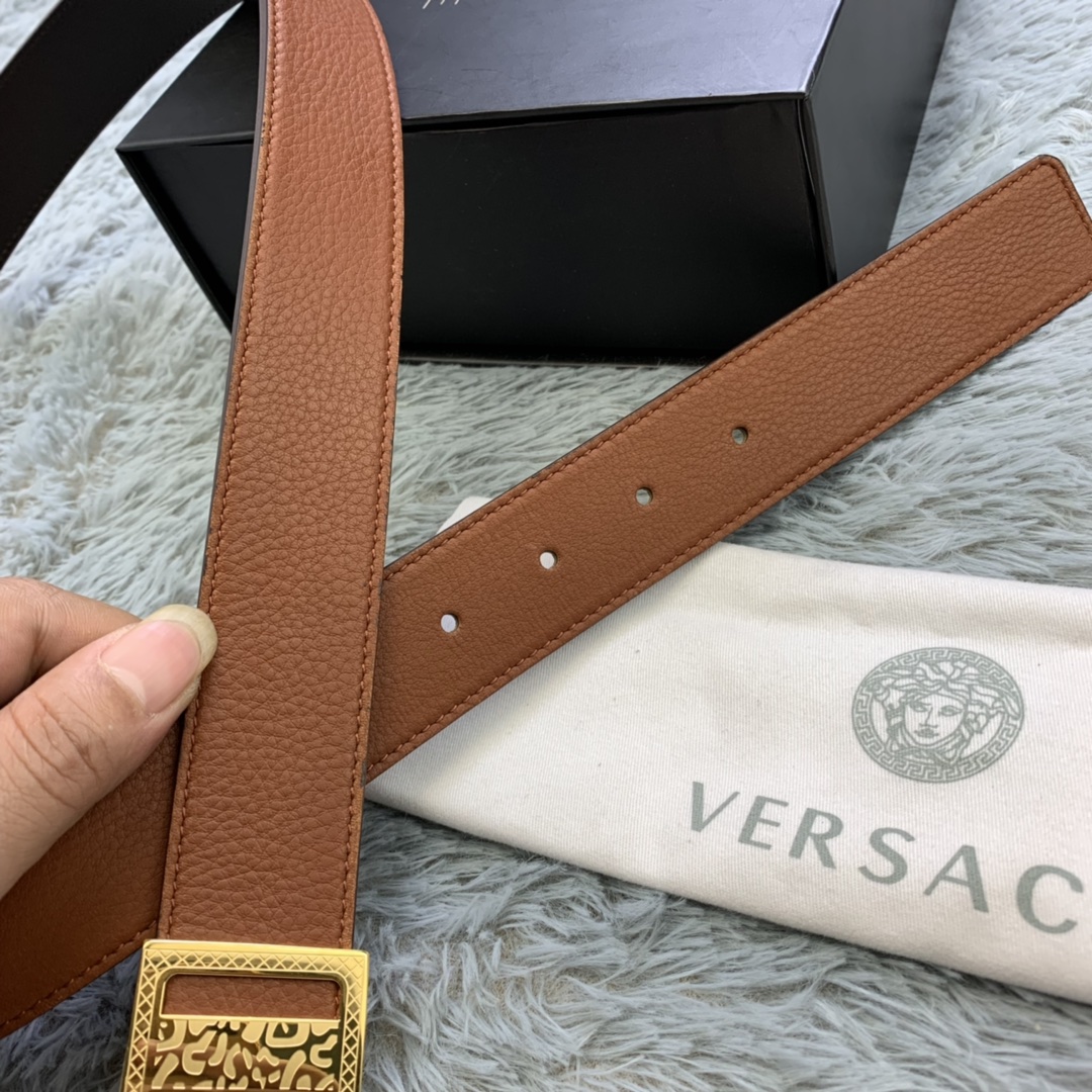 Versace Medusa Head Leather Belt  35mm - PerfectKickZ