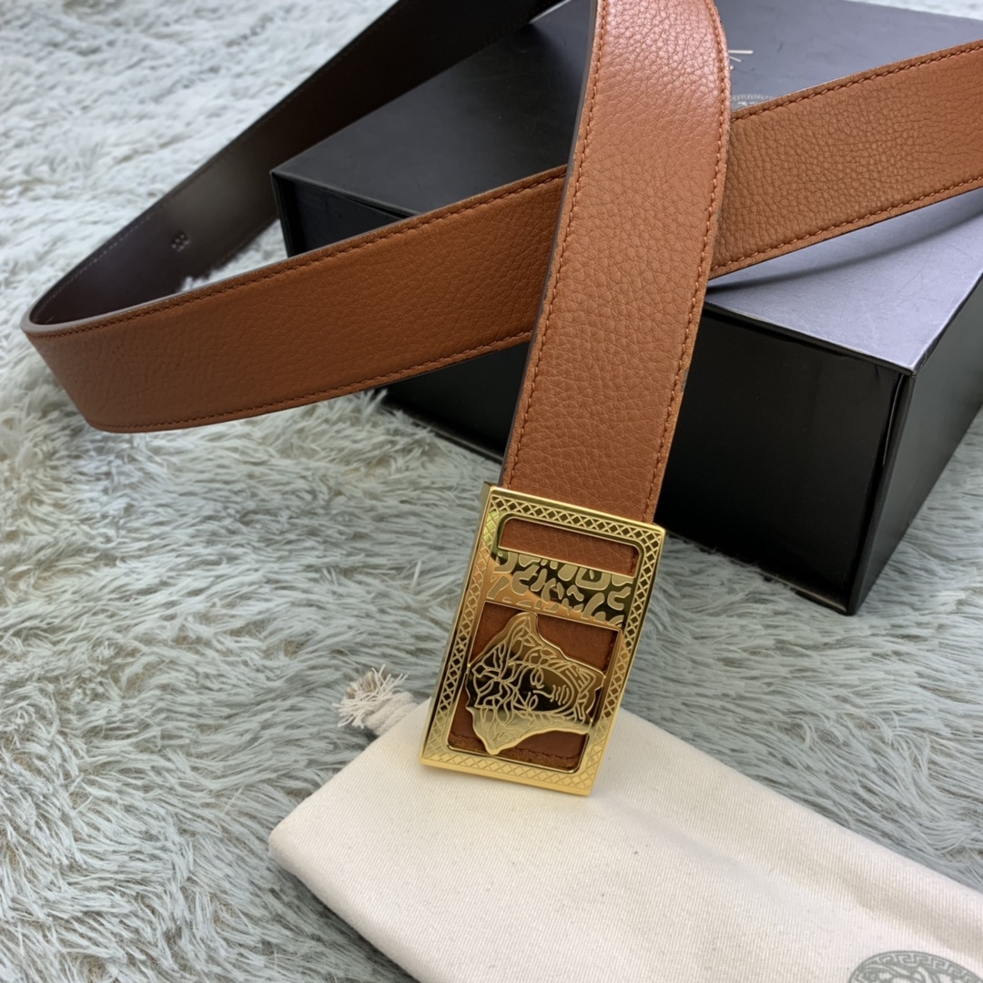 Versace Medusa Head Leather Belt  35mm - PerfectKickZ