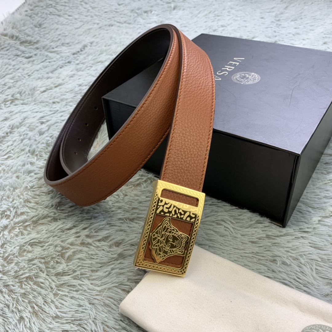 Versace Medusa Head Leather Belt  35mm - PerfectKickZ