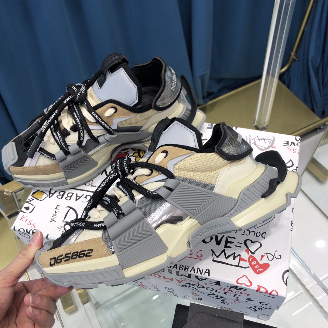Dolce & Gabbana Mixed-Material Space Sneakers - PerfectKickZ