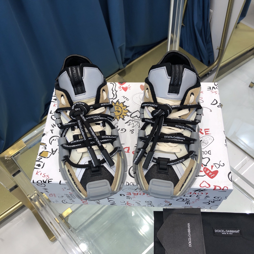 Dolce & Gabbana Mixed-Material Space Sneakers - PerfectKickZ
