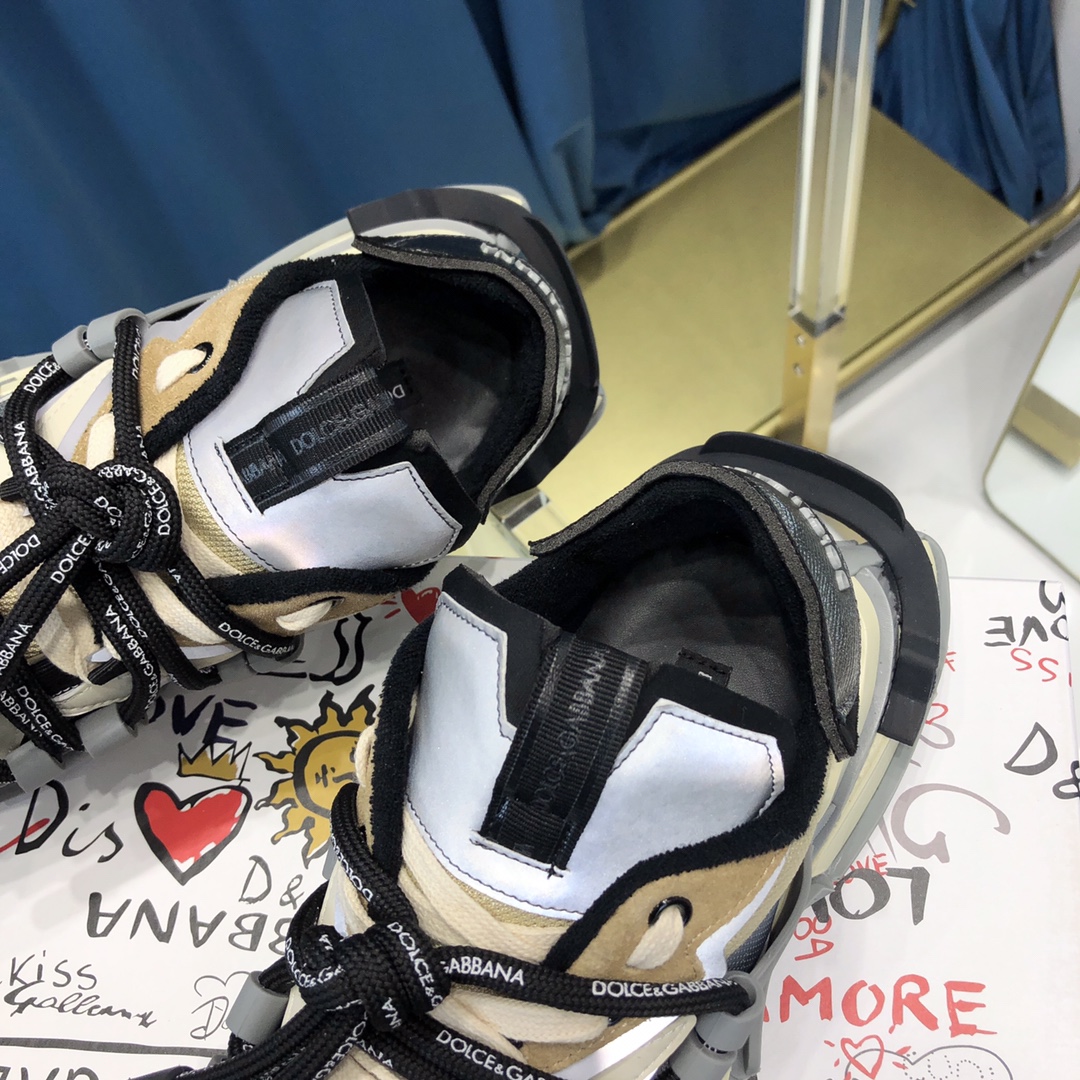 Dolce & Gabbana Mixed-Material Space Sneakers - PerfectKickZ