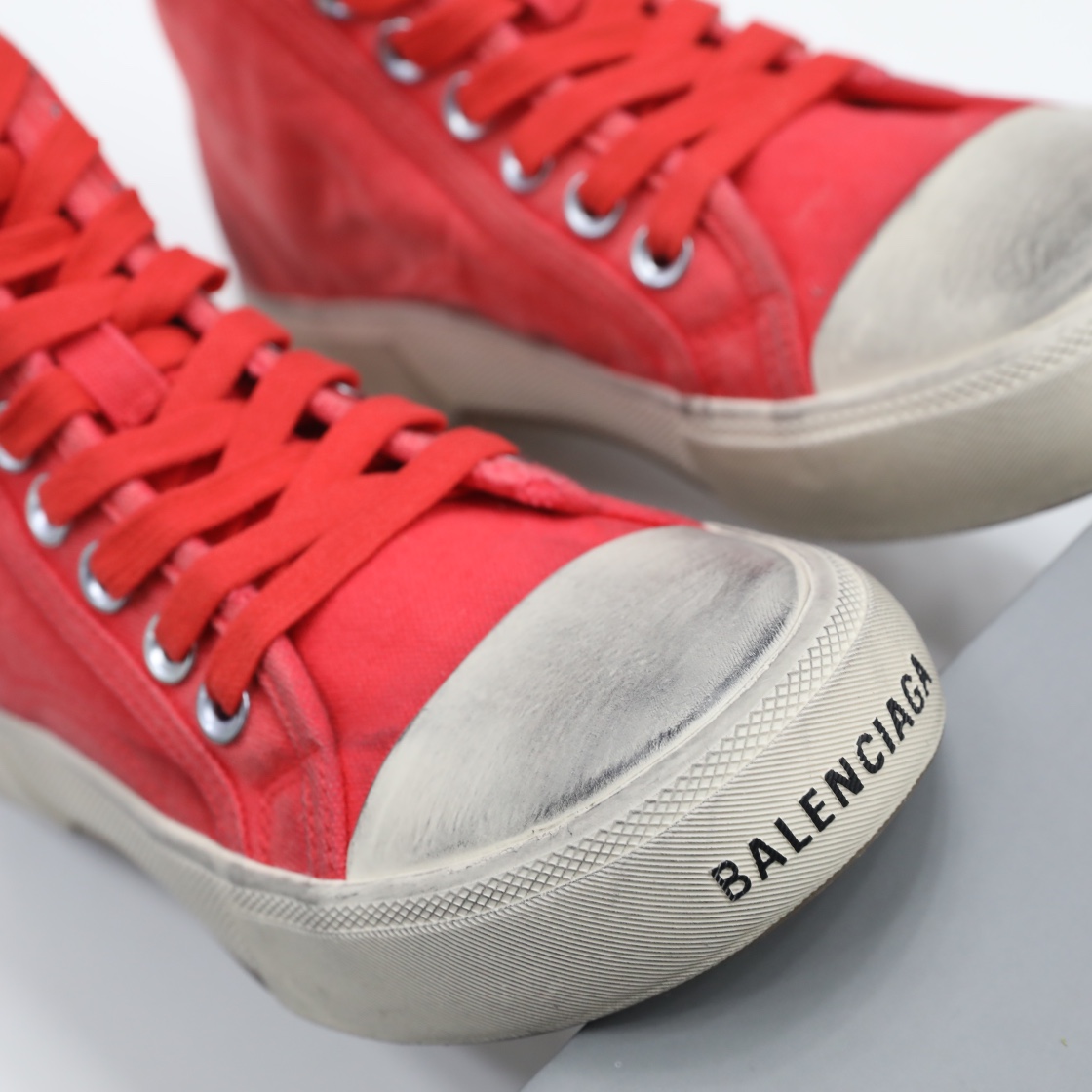 Balenciaga Men's  Paris High Top Sneaker In Red - PerfectKickZ