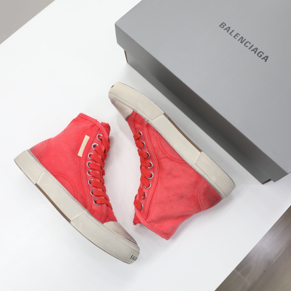 Balenciaga Men's  Paris High Top Sneaker In Red - PerfectKickZ