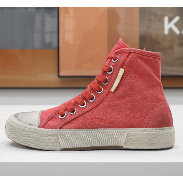 Balenciaga Men's  Paris High Top Sneaker In Red - PerfectKickZ