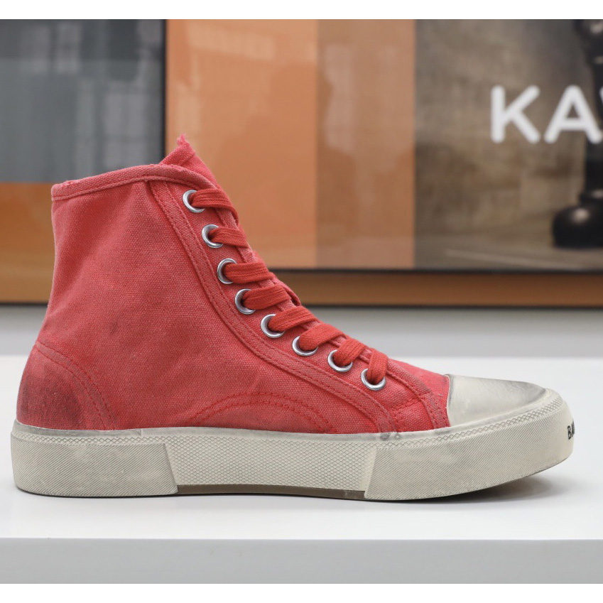 Balenciaga Men's  Paris High Top Sneaker In Red - PerfectKickZ