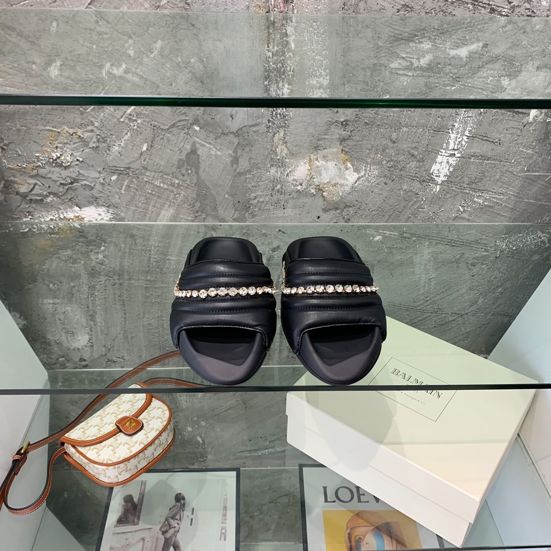 Balmain B-It-Puffy Slides - PerfectKickZ