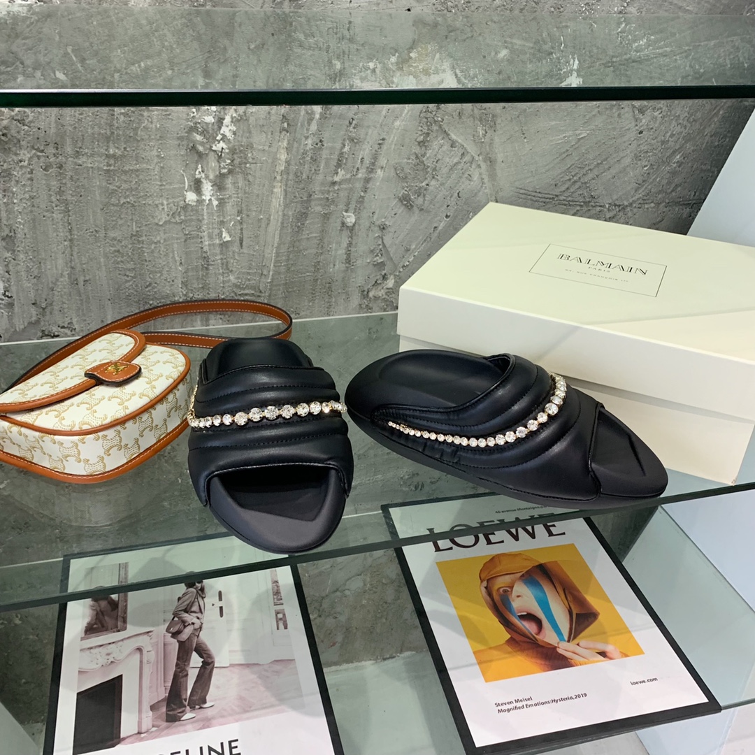 Balmain B-It-Puffy Slides - PerfectKickZ
