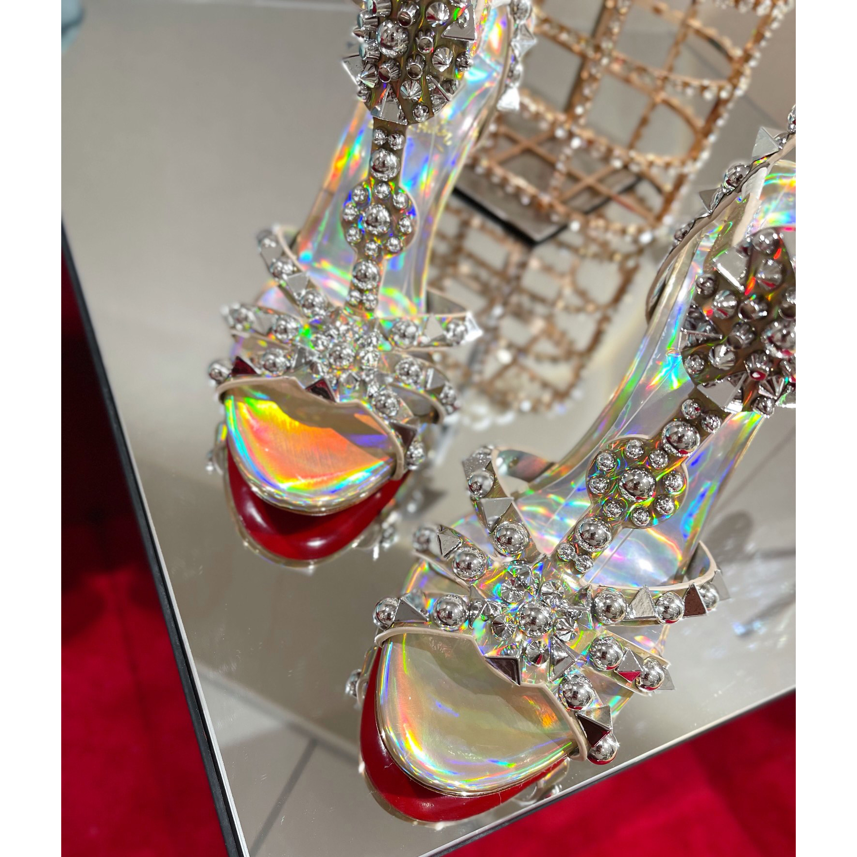 Christian Louboutin Silver Sandal（10cm Heel Height） - PerfectKickZ