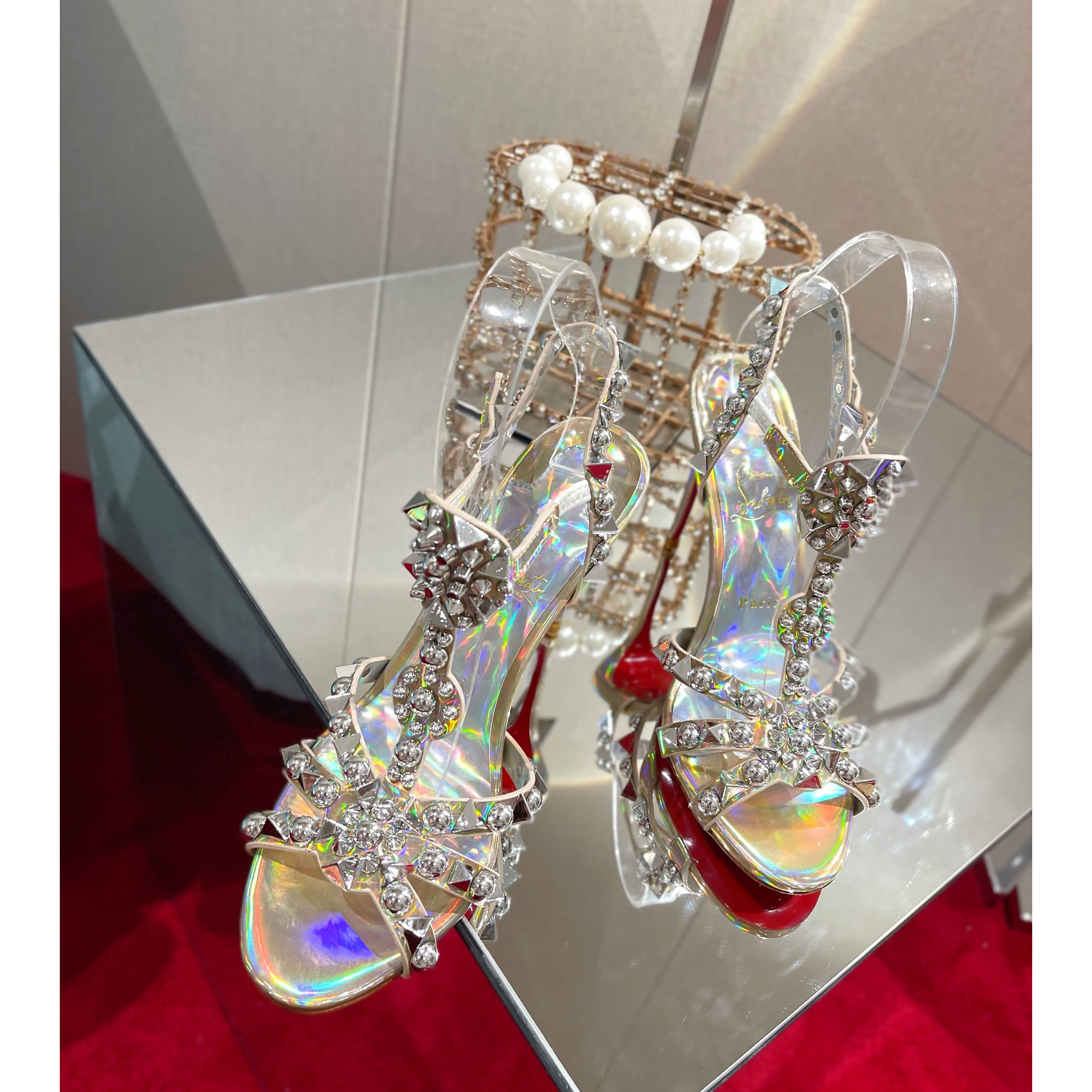Christian Louboutin Silver Sandal（10cm Heel Height） - PerfectKickZ