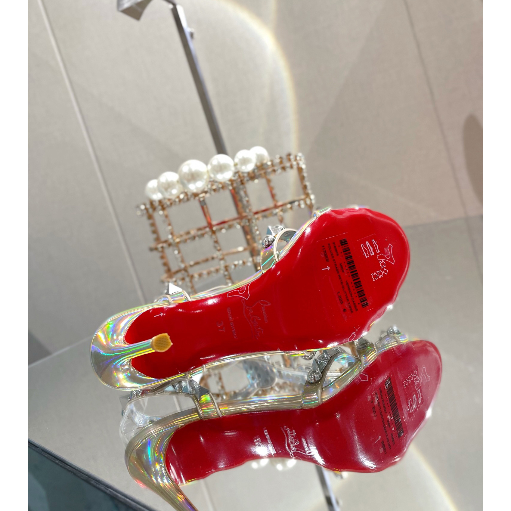 Christian Louboutin Silver Sandal（10cm Heel Height） - PerfectKickZ