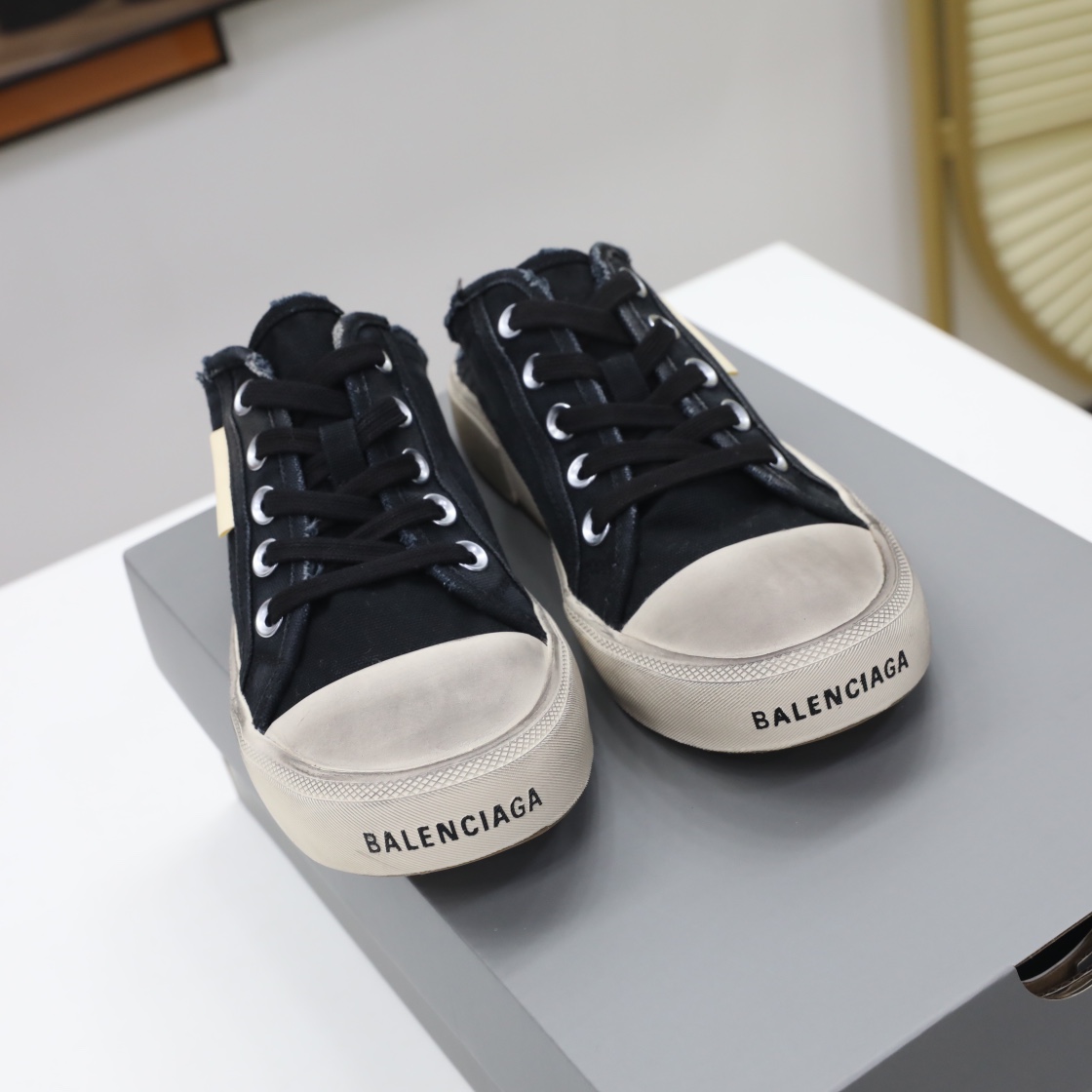 Balenciaga Men's Paris Sneaker Mule In Black - PerfectKickZ