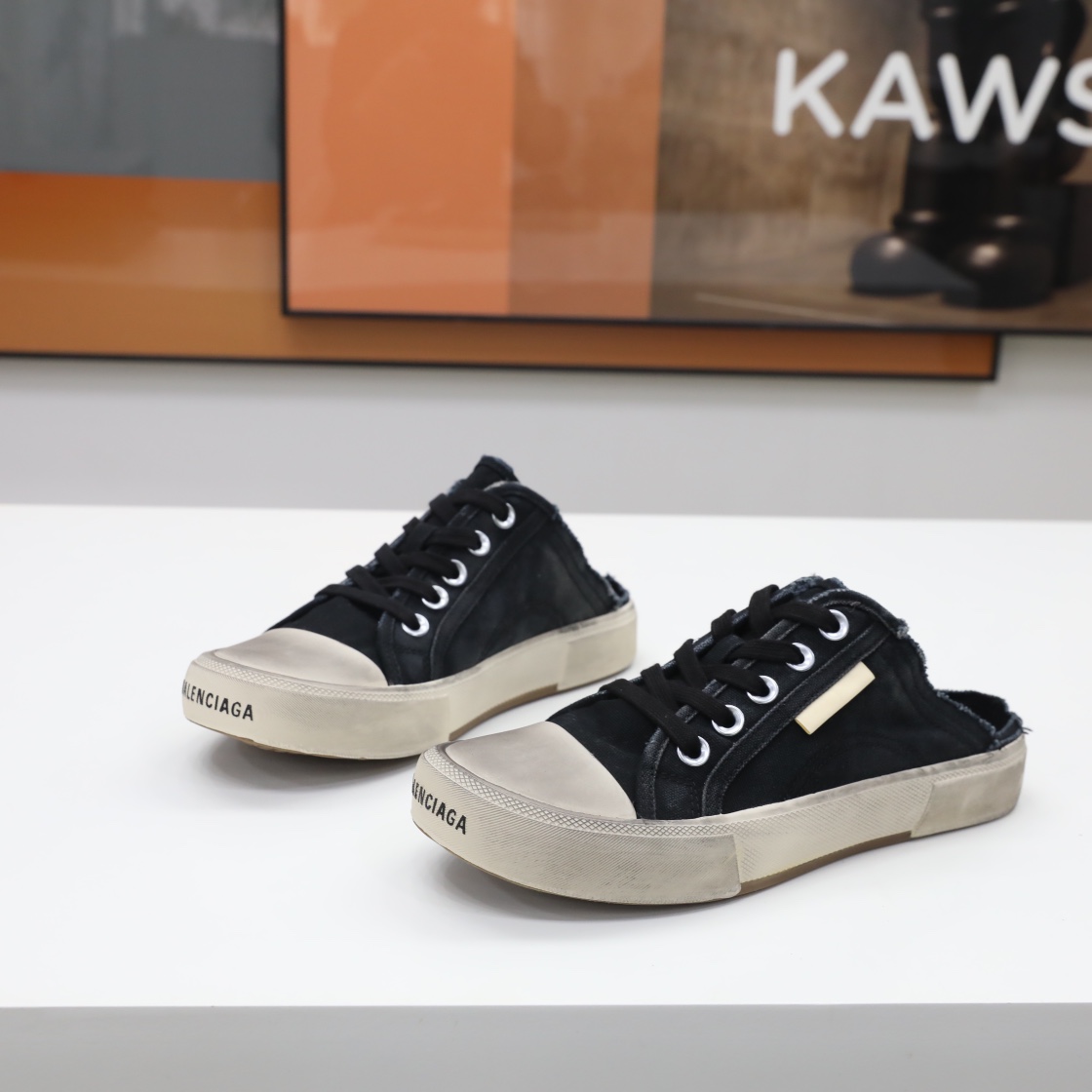 Balenciaga Men's Paris Sneaker Mule In Black - PerfectKickZ
