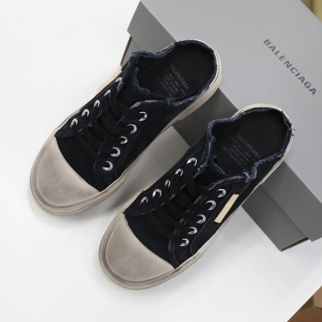 Balenciaga Men's Paris Sneaker Mule In Black - PerfectKickZ