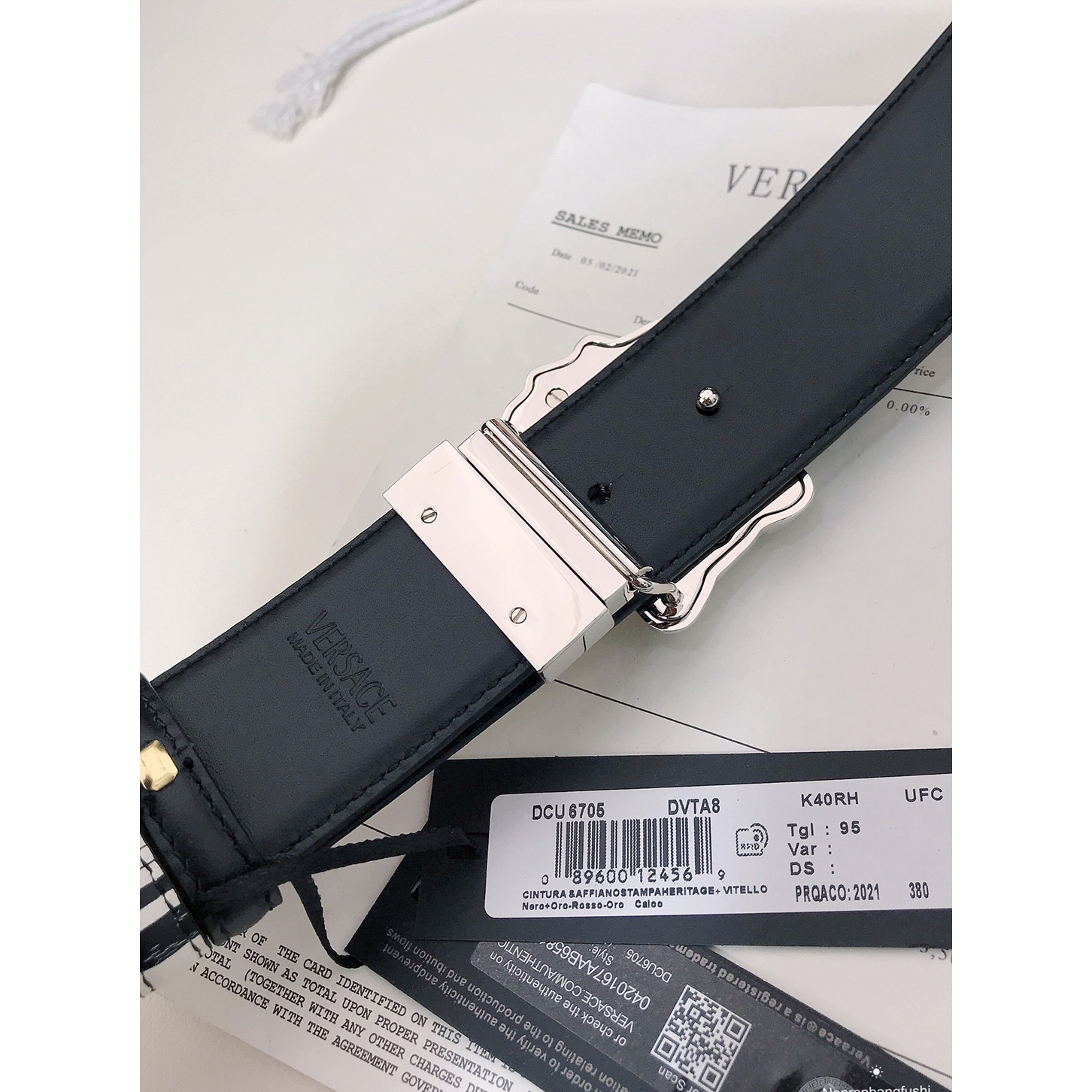 Versace Marine Organism Print 40 MM Belt  - PerfectKickZ