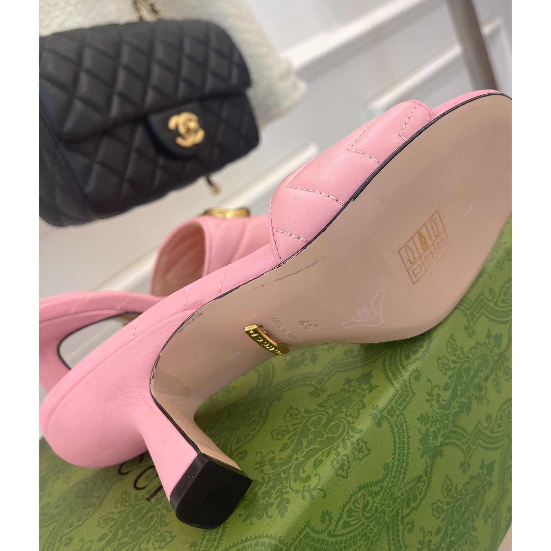Gucci Women's Double G Slide Sandal With Heel Height Of 7.5cm - PerfectKickZ