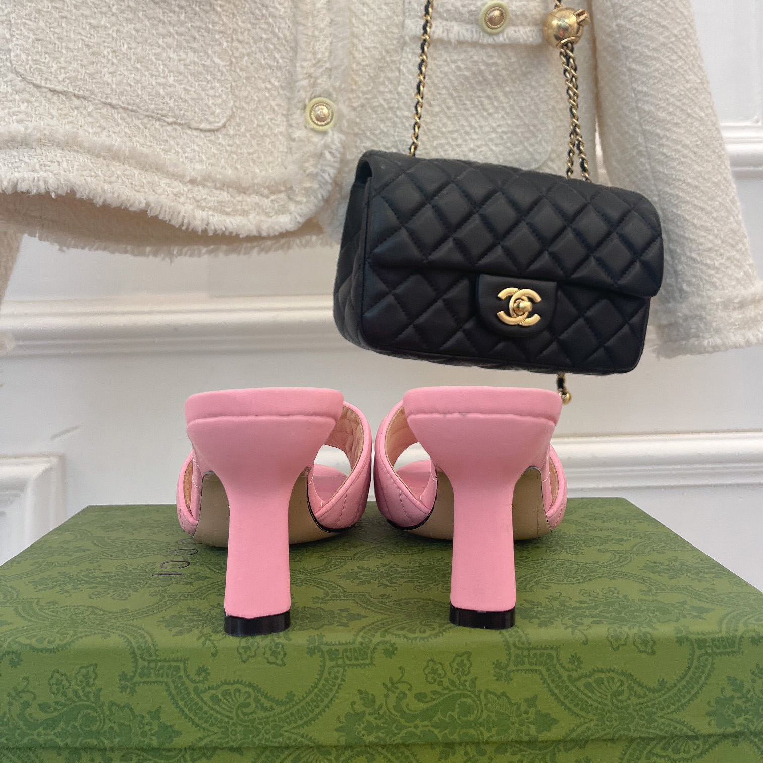 Gucci Women's Double G Slide Sandal With Heel Height Of 7.5cm - PerfectKickZ