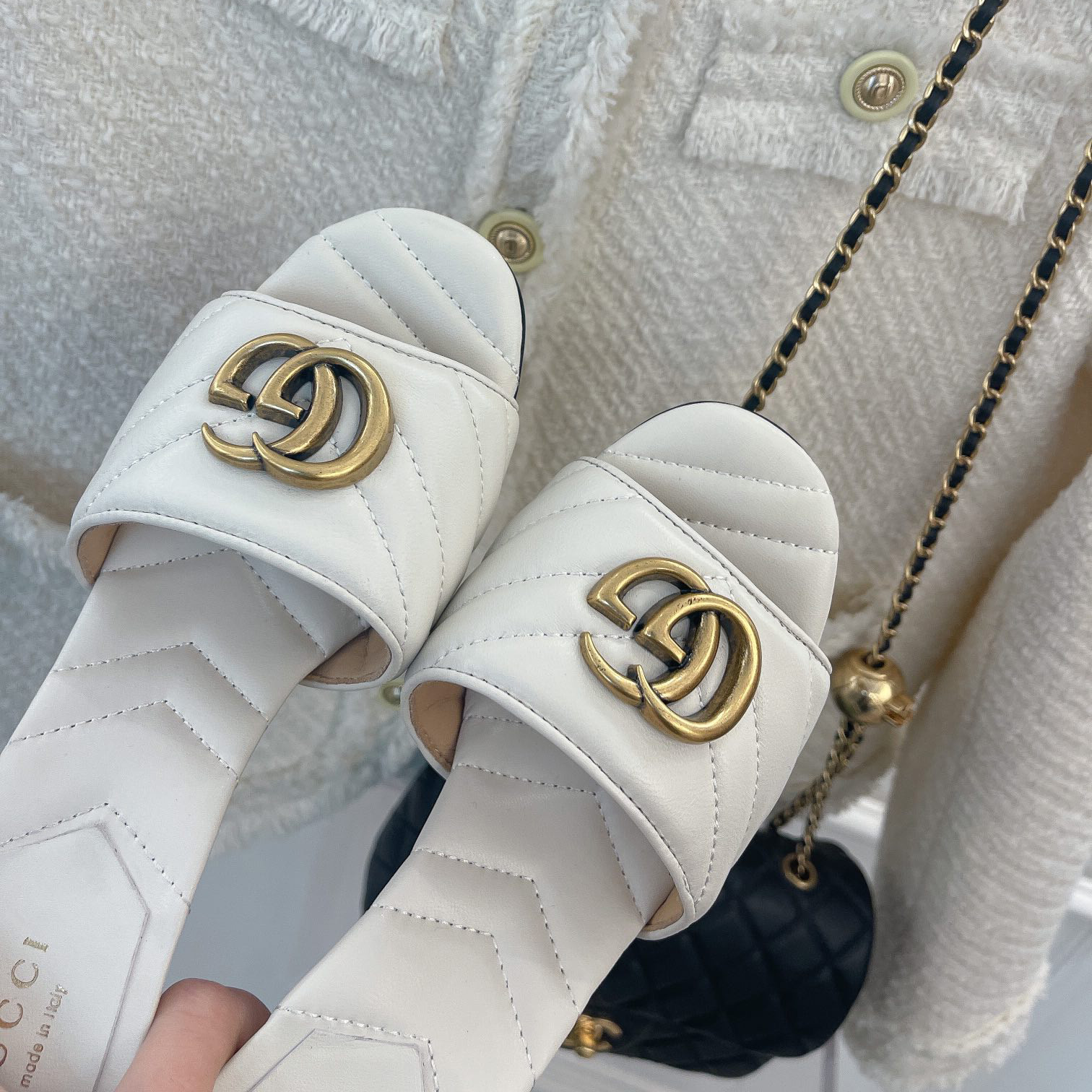 Gucci Women's Double G Slide Sandal With Heel Height Of 7.5cm - PerfectKickZ