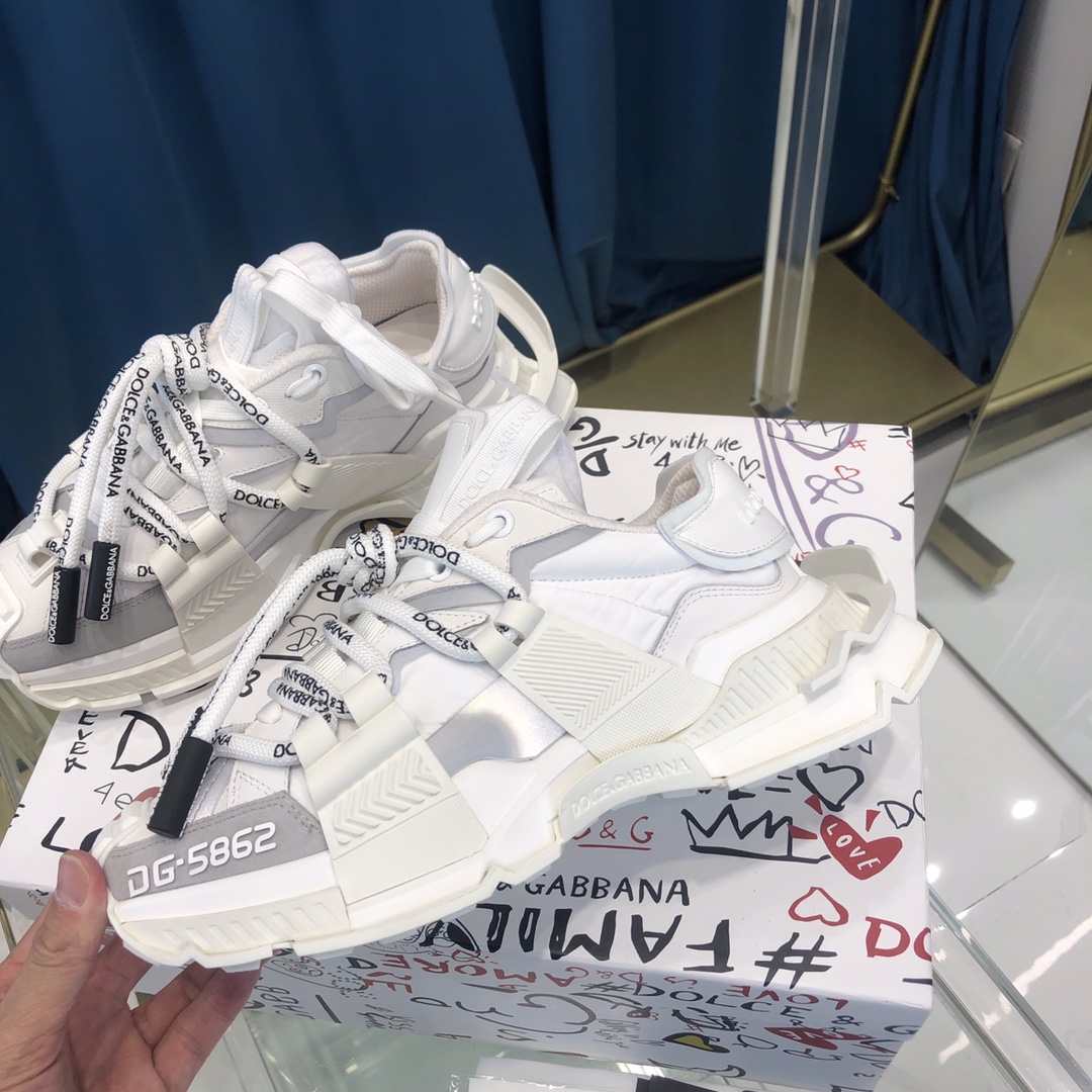 Dolce & Gabbana Mixed-Material Space Sneakers - PerfectKickZ