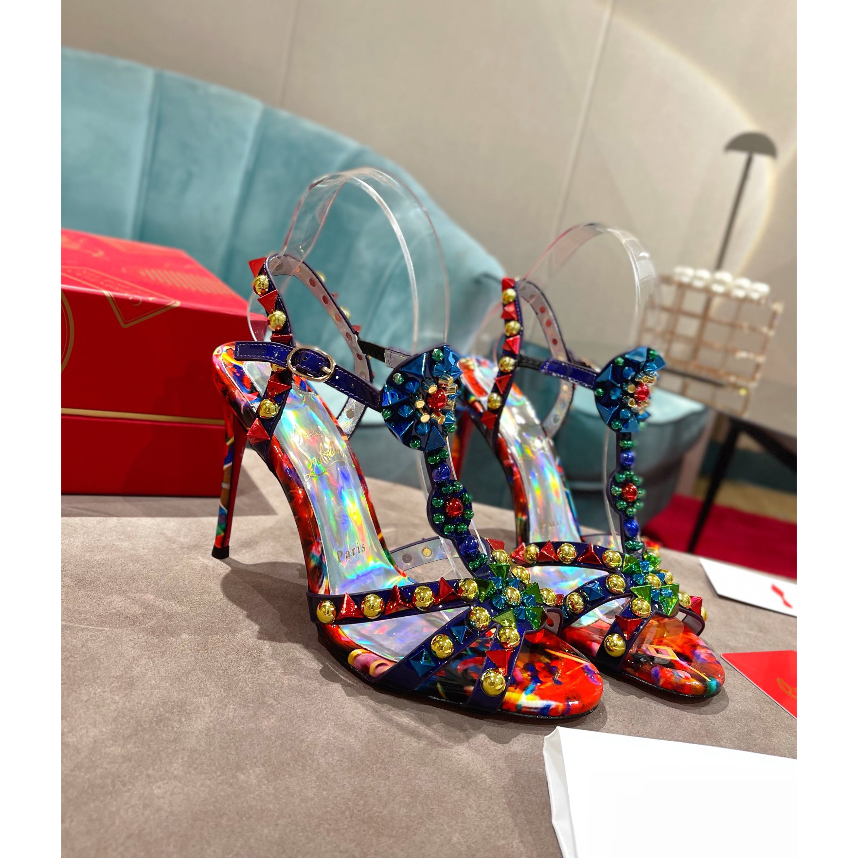 Christian Louboutin Multicolor Sandal（10cm Heel Height） - PerfectKickZ