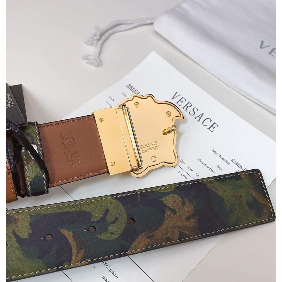 Versace Barocco Print Palazzo 40 MM Belt  - PerfectKickZ