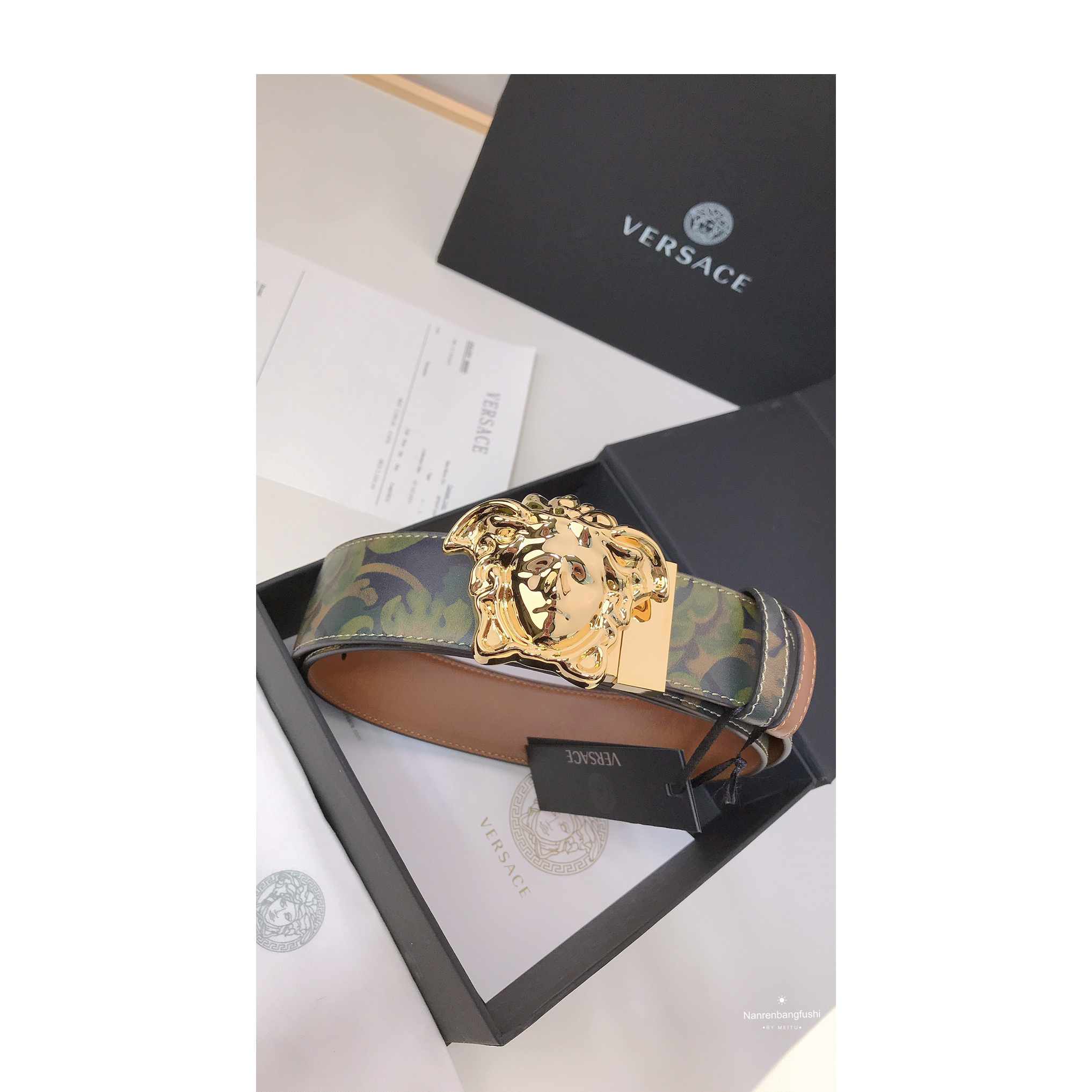 Versace Barocco Print Palazzo 40 MM Belt  - PerfectKickZ