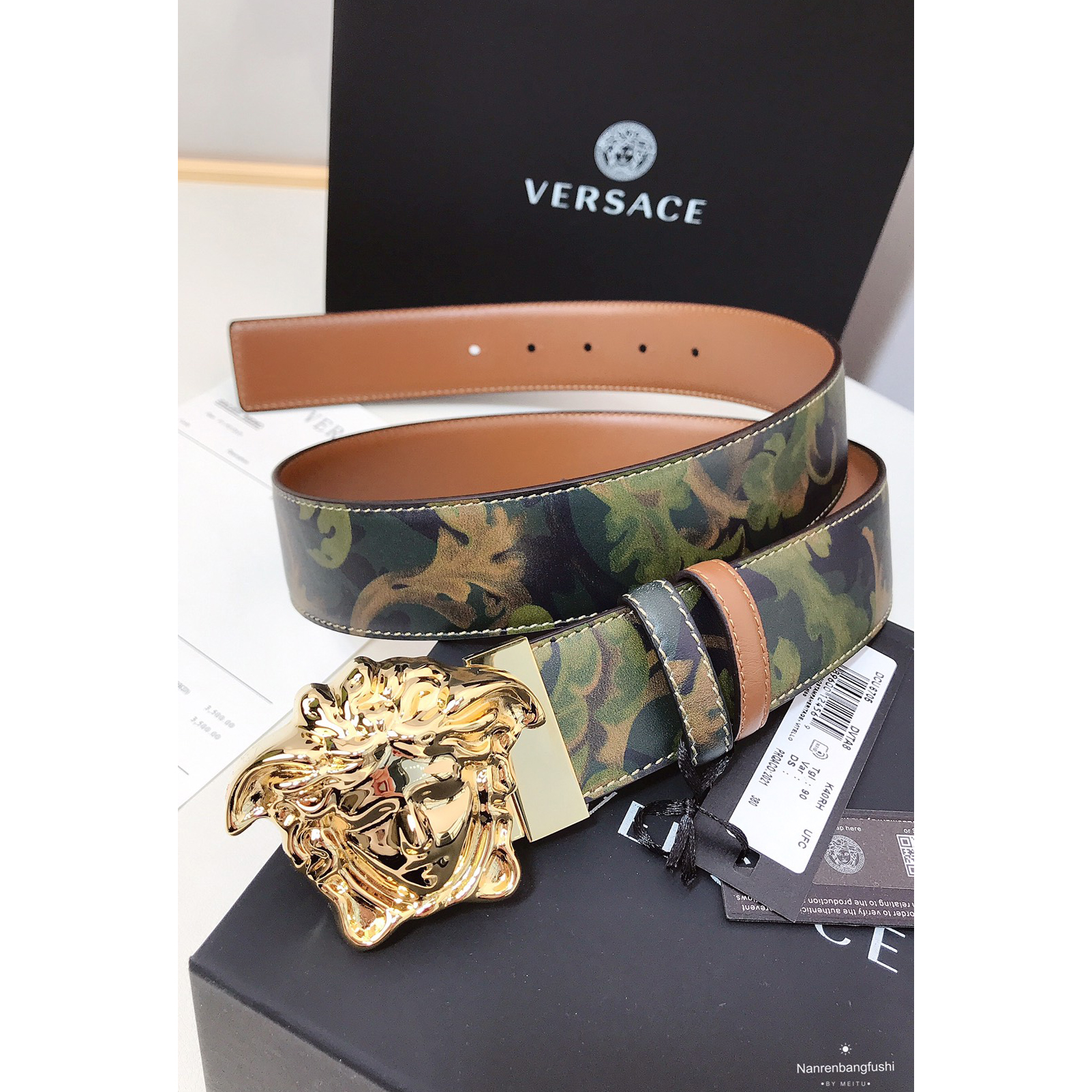 Versace Barocco Print Palazzo 40 MM Belt  - PerfectKickZ