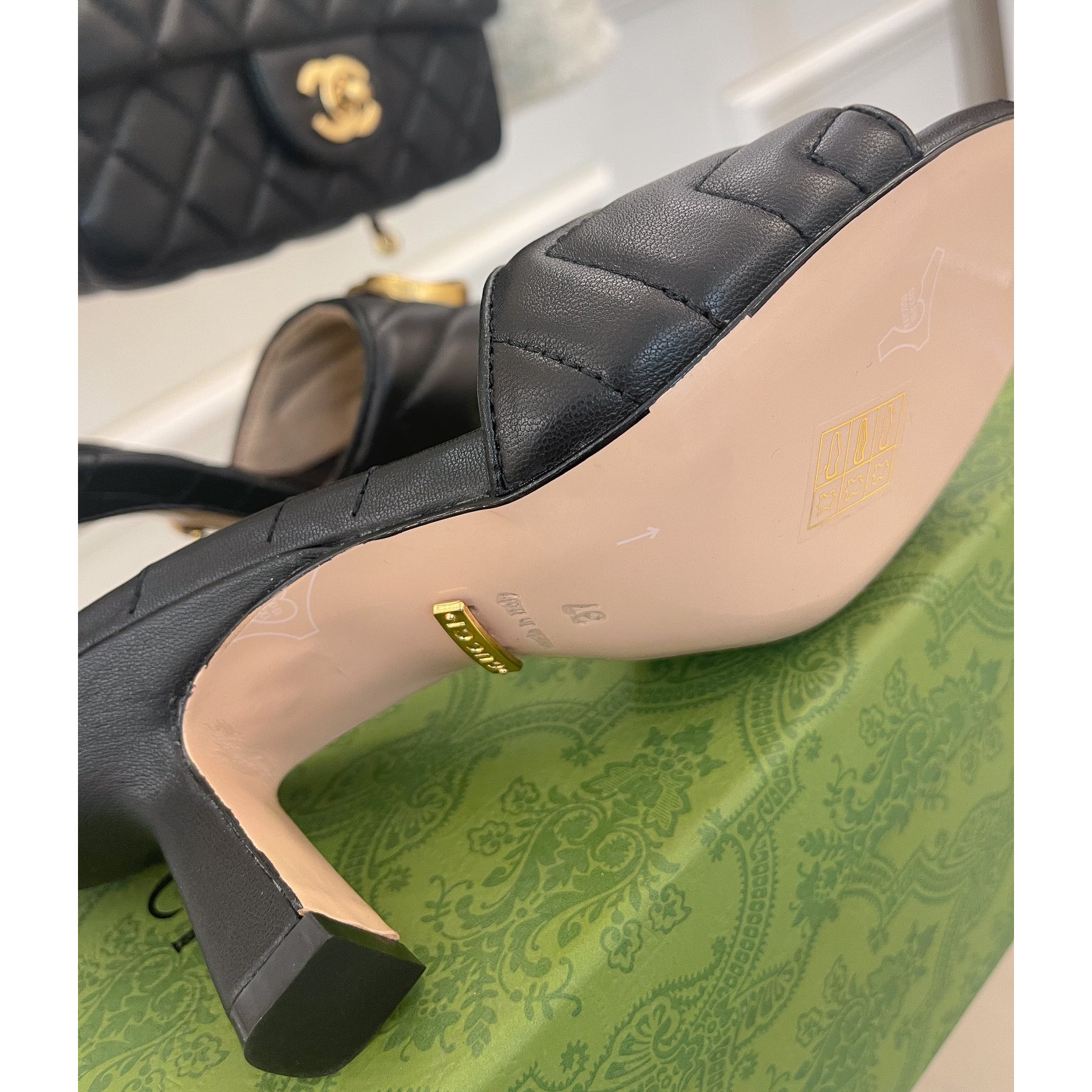 Gucci Women's Double G Slide Sandal With Heel Height Of 7.5cm - PerfectKickZ