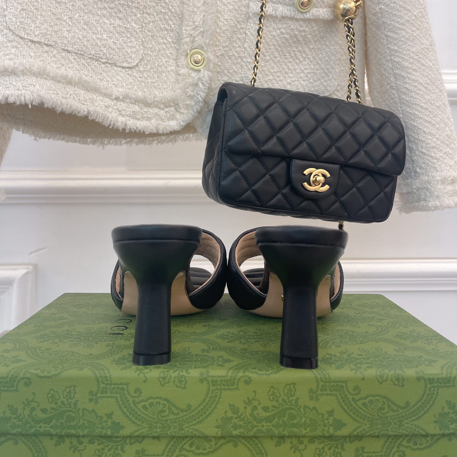 Gucci Women's Double G Slide Sandal With Heel Height Of 7.5cm - PerfectKickZ