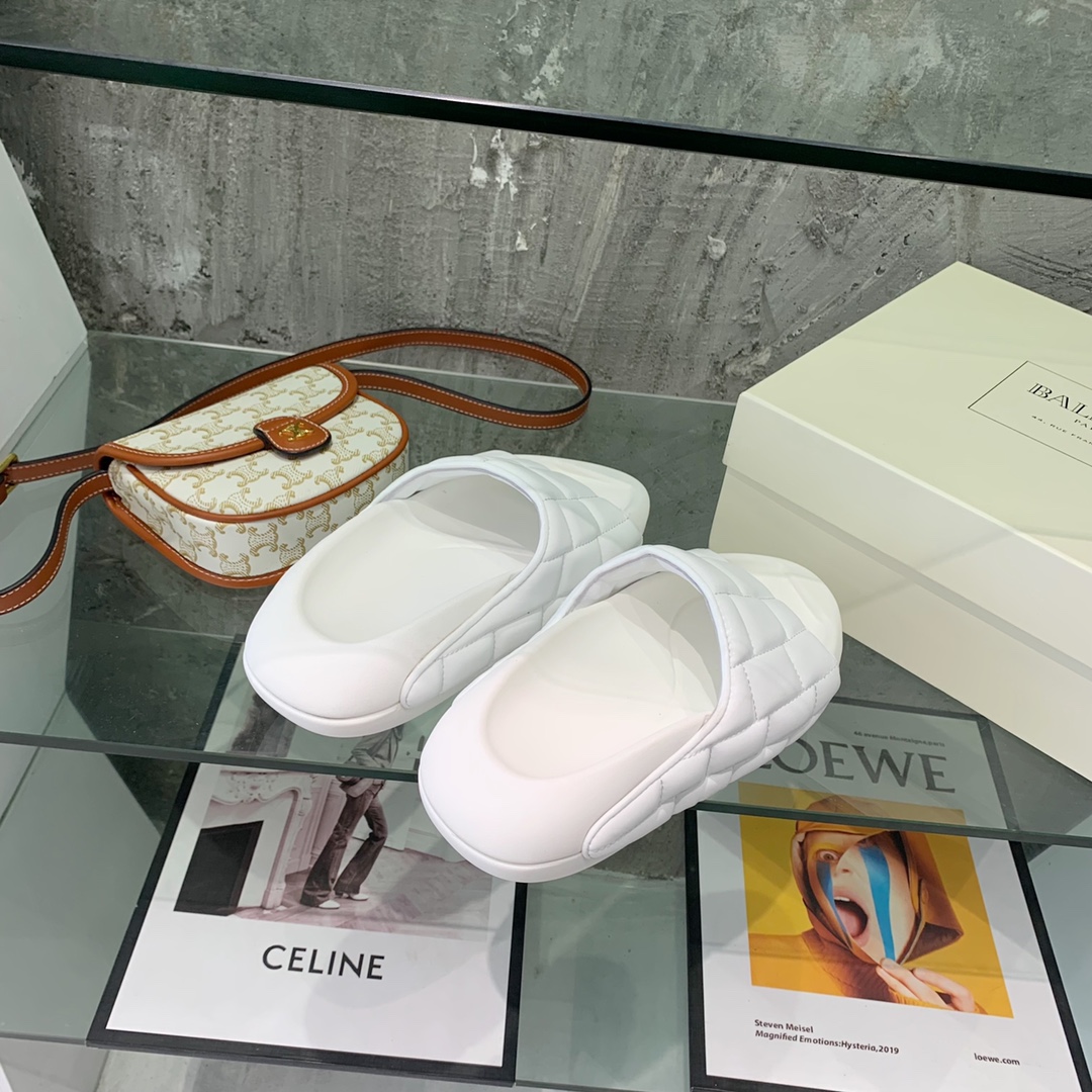 Balmain B-IT Quilted Leather Slides - PerfectKickZ