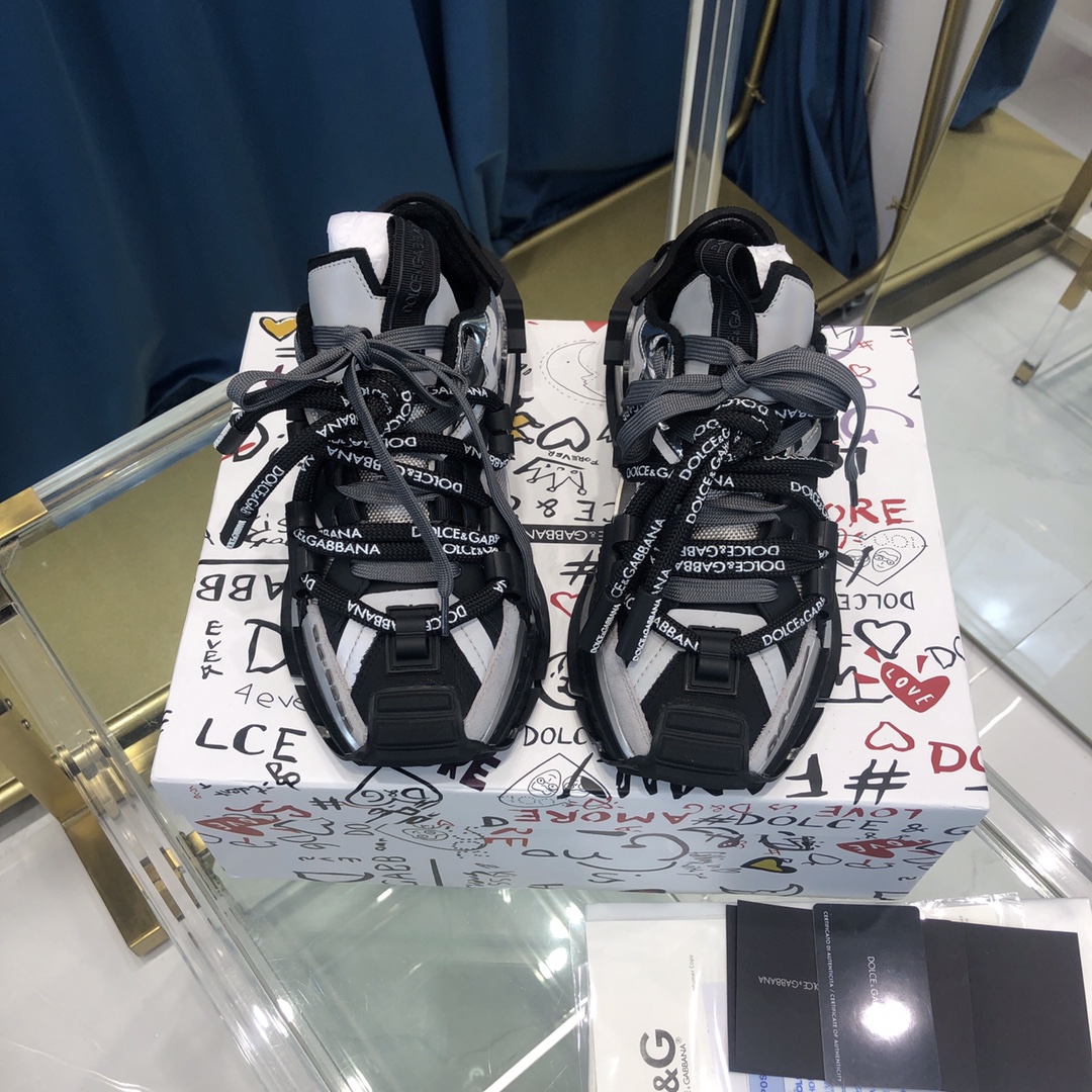 Dolce & Gabbana Mixed-Material Space Sneakers - PerfectKickZ